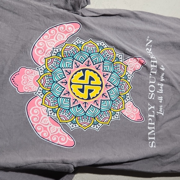 Simply Southern Shirt Womens Size S  Turtle Gray Summet Tee - Picture 2 of 8